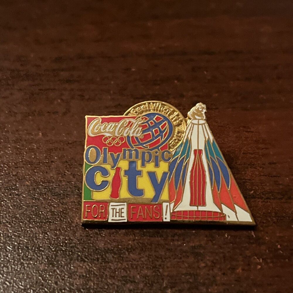 Coca-Cola Coke Olympic City Atlanta Olympics 1996 For The Fans Lapel Pin